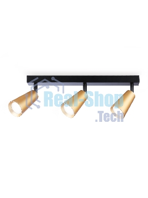 Накладной поворотный спот Ambrella light TA13151/3 BK/GD черный/золото GU10/3 max 12W 445*60*130