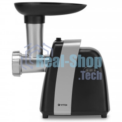 Мясорубка электрическая Vitek VT-3615 черный, 1700 Вт, 2.0 кг/мин, реверс, защита от перегрузки, насадки - 4