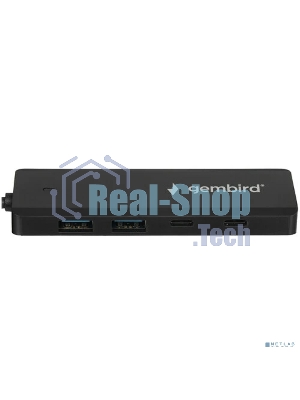 Разветвитель USB3.1 Gembird UHB-C415, 2хUSB, 2хType-C, с доп.питанием (порт Type-C), кабель USB 19см