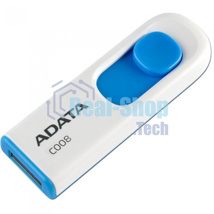 Флешка USB ADATA C008 (AC008-32G-RWE), 32Gb, USB 2.0, R/W 15/5, белый/синий
