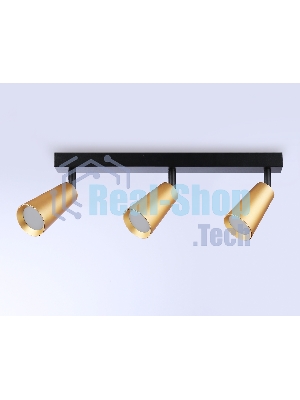 Накладной поворотный спот Ambrella light TA13151/3 BK/GD черный/золото GU10/3 max 12W 445*60*130