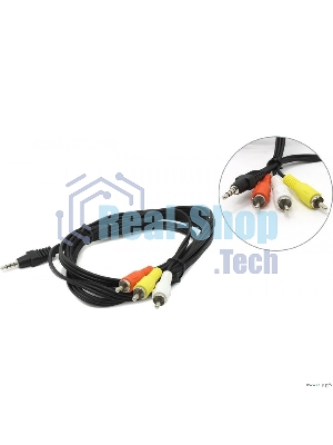 Кабель аудио/видео Cablexpert CCA-4P2R-2M, Jack3.5 4pin папа->3х RCA папа, 2м, черный