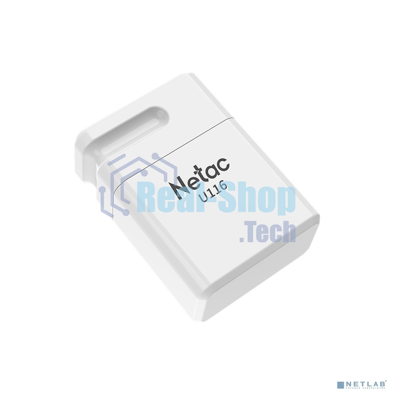 Флешка USB Netac U116 mini (NT03U116N-032G-32WH USB), 32Gb, USB 3.2, R/W 90/30, белый