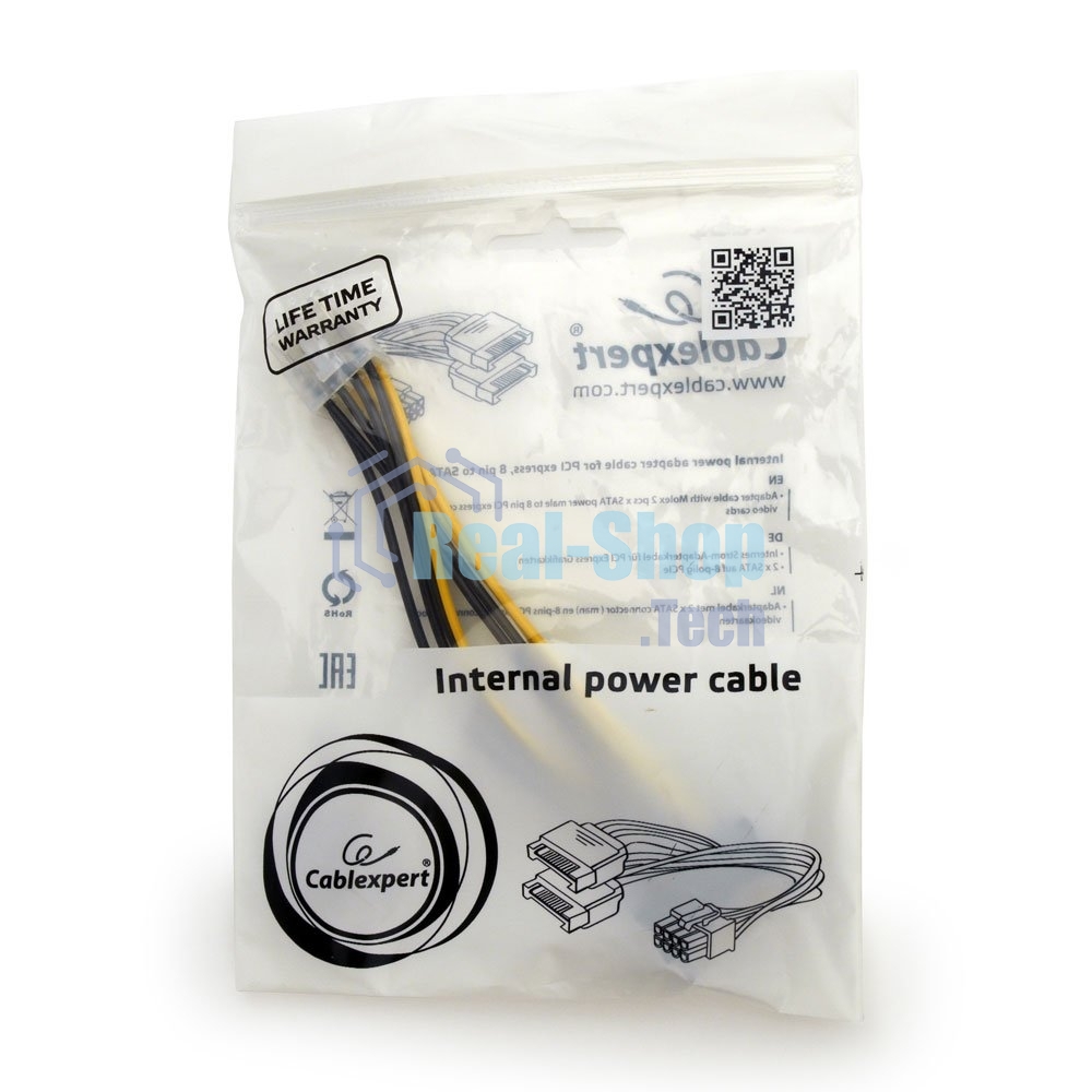 Разветвитель питания Cablexpert CC-PSU-83, 2xSATA->PCI-Express 8pin, для подключения в/к PCI-Е (8pin) к б/п ATX