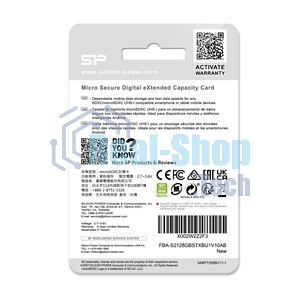 Флеш карта microSD 128Gb Silicon Power Elite A1 microSDXC Class 10 UHS-I U3 100 Mb/s (SD адаптер)