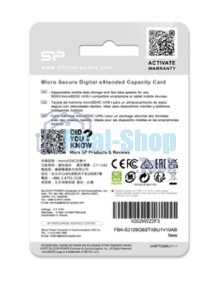 Флеш карта microSD 128Gb Silicon Power Elite A1 microSDXC Class 10 UHS-I U3 100 Mb/s (SD адаптер)