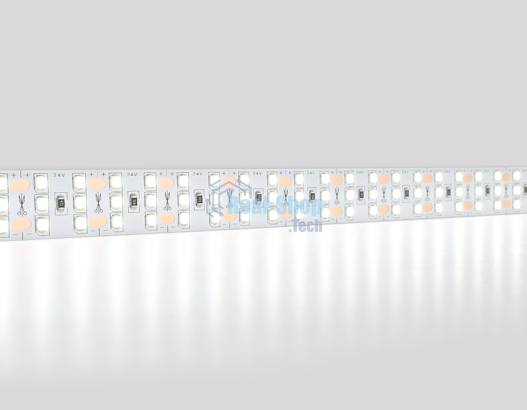 Светодиодная лента Ambrella light GS3903 2835 324Led/ 26W m/ 24V IP20 6500K/ 5000*18*1.2mm (2 конт.)