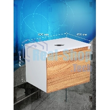Комплект: тумба Bau Dream Blackwood 60, 1 ящик, Раковина круглая накладная BAU Element D41 с отверстием под смеситель, мрамор