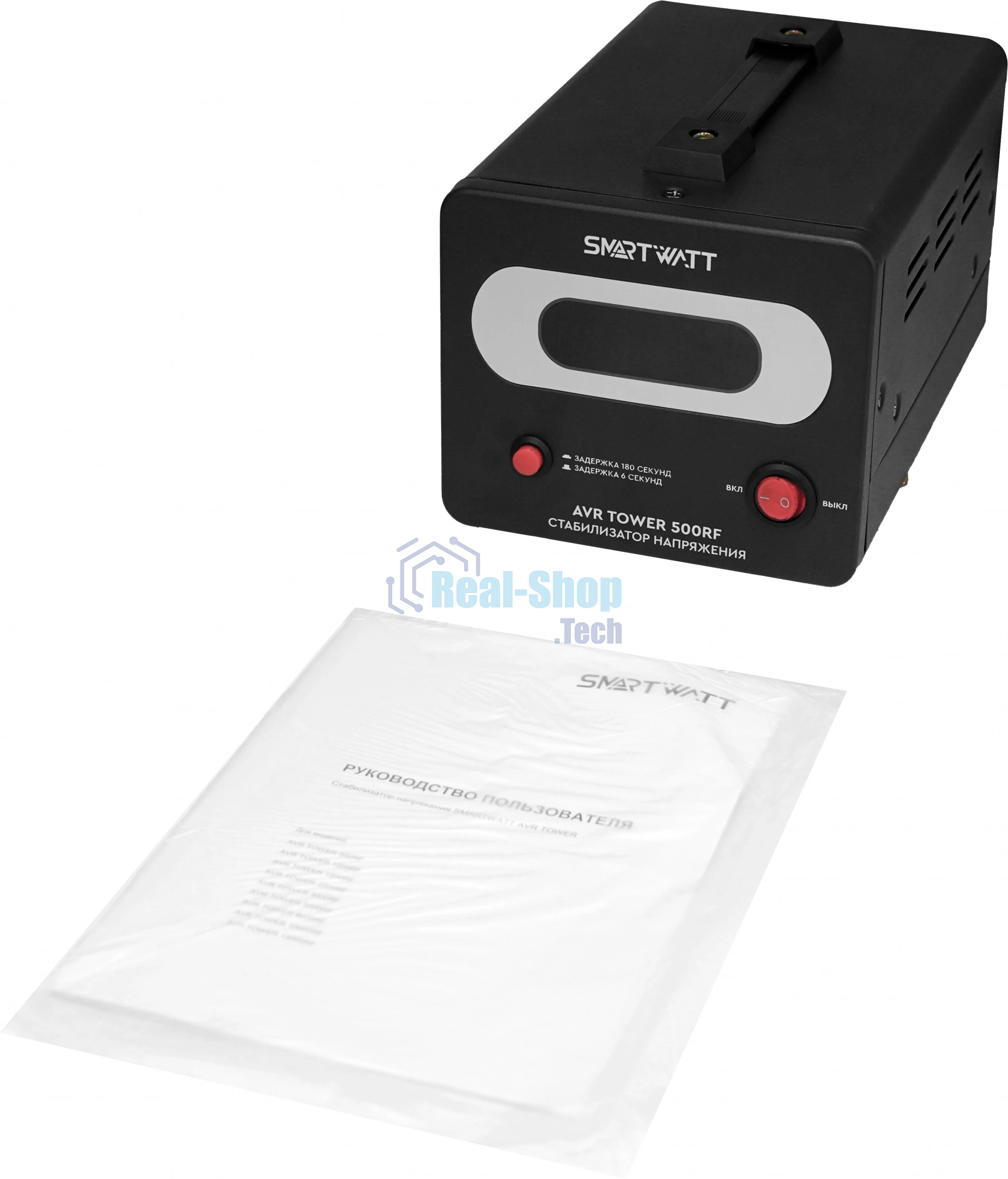 Напольный стабилизатор напряжения SMARTWATT AVR TOWER 500RF (140W - 260W, 500VA, 0.5 кВт, 50-60 Гц, розеток - 1, LED-дис