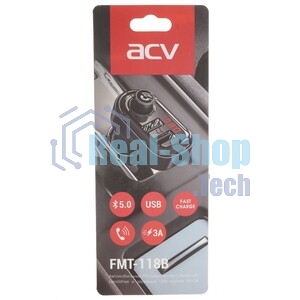 Автомобильный FM-модулятор ACV FMT-118B черный MicroSD BT USB (37399)