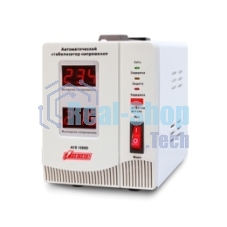 Стабилизатор напряжения Powerman AVS-D Voltage Regulator 1000VA, Digital Indication, 2x Schuko Outlets, 1m Power Cord, 230V, 1 year warranty, белый