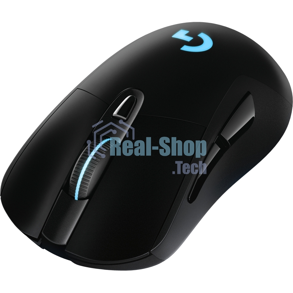 Мышь игровая Logitech G703 Lightspeed черная, сенсор 100-25600dpi (Hero25K), беспроводная 2.4GHz + USB 1,8м, 5 программируемых кнопок + колесо прокрутки, RGB-подсветка, под правую руку