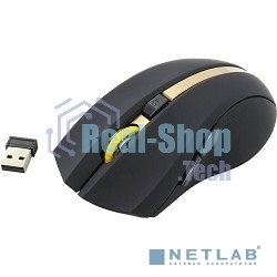 Мышь беспроводная Oklick 495MW черный/золотистый, 1600 dpi, радиоканал, USB, кнопки - 6