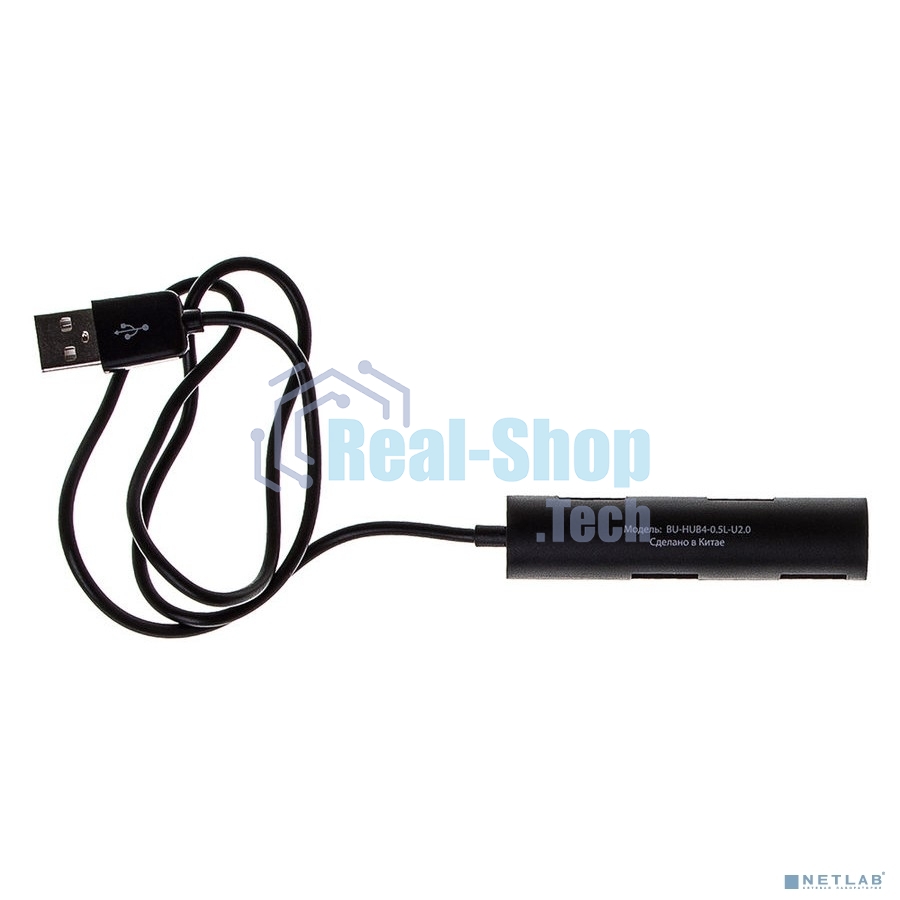 USB-концентратор Buro BU-HUB4-0.5R-U2.0, USB 2.0, USB 4 порта, USB