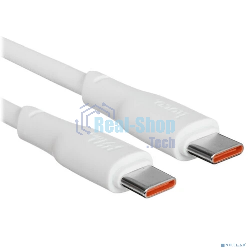 Кабель USB2.0 Hoco Type-C/Type-C, 5А, 240Вт, X93, 1м, белый, коробка