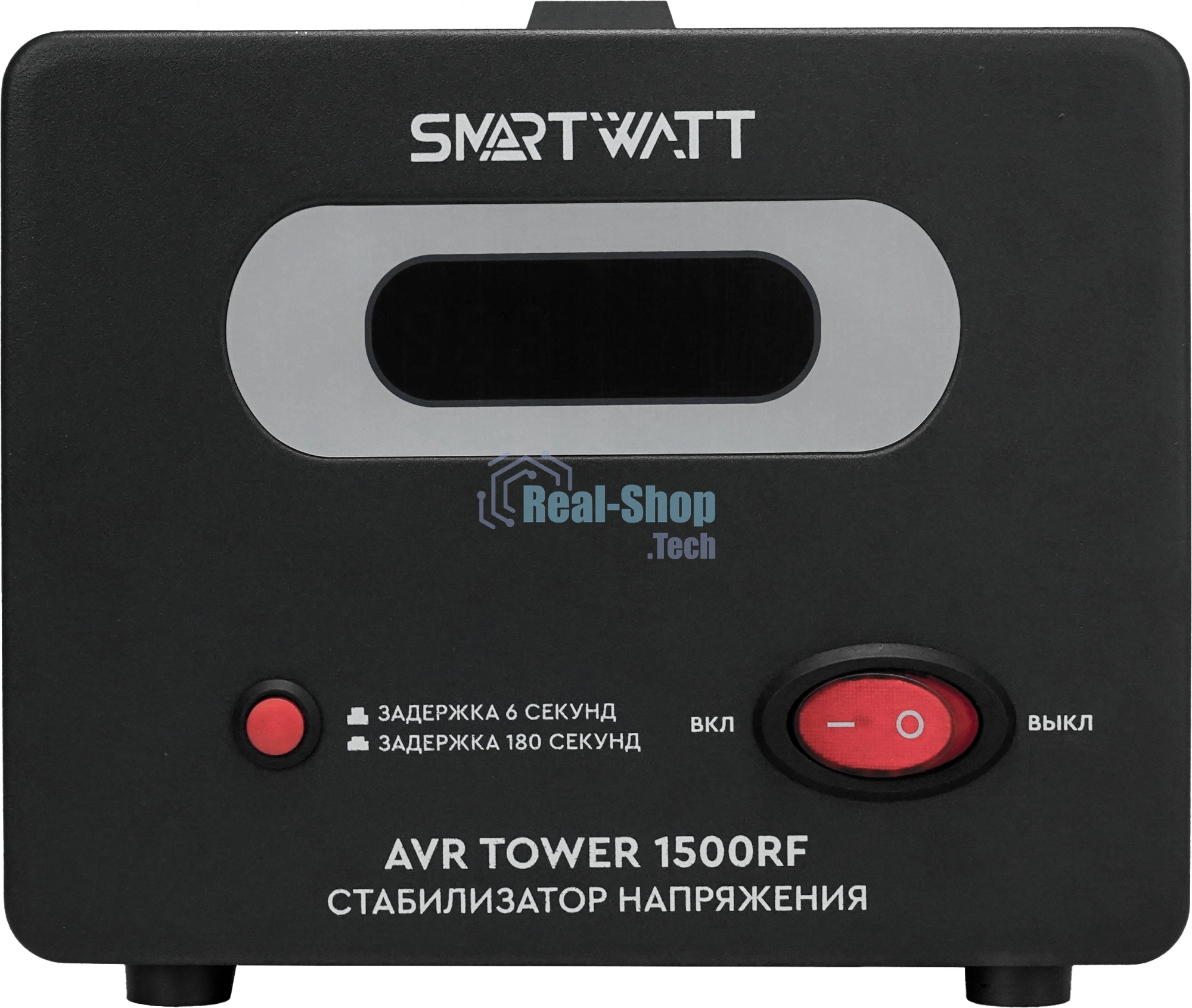 Напольный стабилизатор напряжения SMARTWATT AVR TOWER 1500RF (140W - 260W, 1500VA, 1.5 кВт, 50-60 Гц, розеток - 2, LED-д