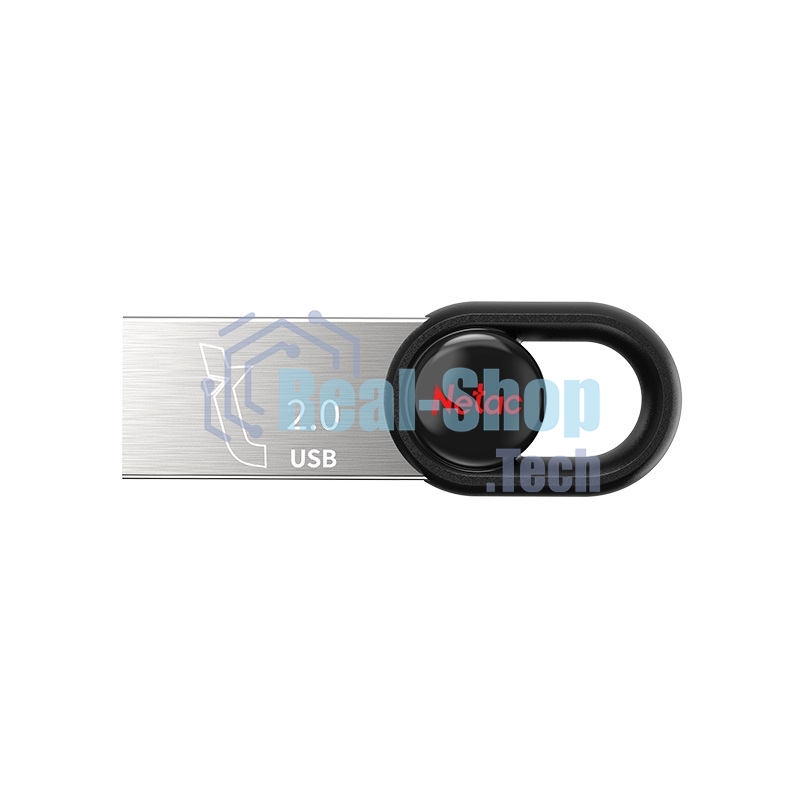 Флешка USB Netac UM2 (NT03UM2N-032G-20BK), 32Gb, USB 2.0, R/W 100/40, серебристый/черный