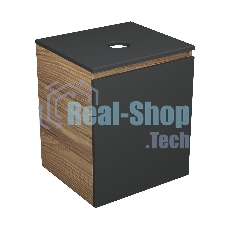Тумба Bau Dream Blackwood 50 графит, раковина BAU Crystal 40х40, смеситель для раковины высокий Hotel Black, черный