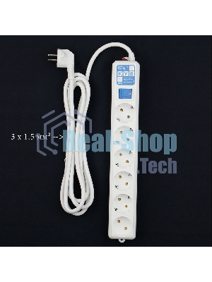 Фильтр-удлинитель Power Cube PRO SPL6-16-P-3М, 3,0 м, LC контур, 16А/3,5кВт 3*1,5мм