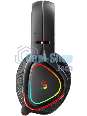 Гарнитура Bloody MR720 чёрный, беспроводная + проводная, радиоканал/Bluetooth/mini jack 3.5 мм, до 44 ч, подсветка