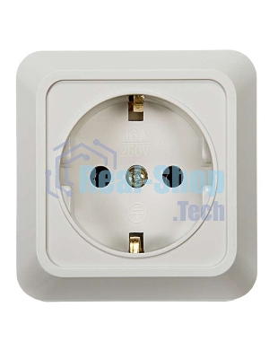 Розетка 1-м BOLLETO с заземл. накл. 7028 белый ASD/IN HOME 4680005959792