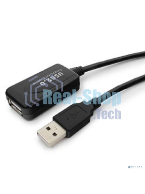 Кабель Gembird USB 2.0 удлинительный, активный 4.8м AM/AF, черный