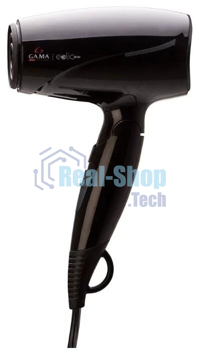 Фен GA.MA GH0201 EOLIC MINI CX черный, 1600 Вт, компактный, ионизация