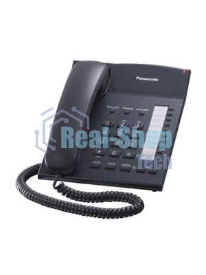 Телефон проводной Panasonic KX-TS2382RUB черный индикатор вызова,повторный набор последнего номера,4 уровня громкости звонка