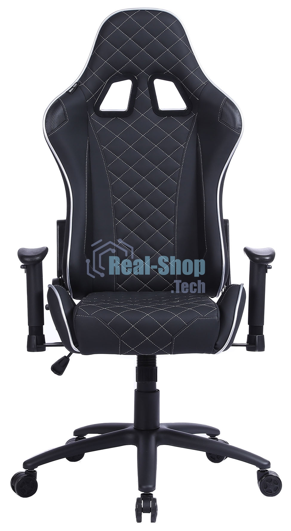 Кресло Cactus CS-CHR-030BLS черный, экокожа, подголовник