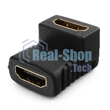 Переходник Gembird Переходник HDMI-HDMI 19F/19F, угловой, золотые разъемы, пакет