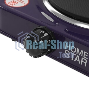 Плита настольная электрическая Homestar HS-1102 серый, 1 кВт, ТЭН, конфорки - 1, нержавеющая сталь, поворотные переключатели