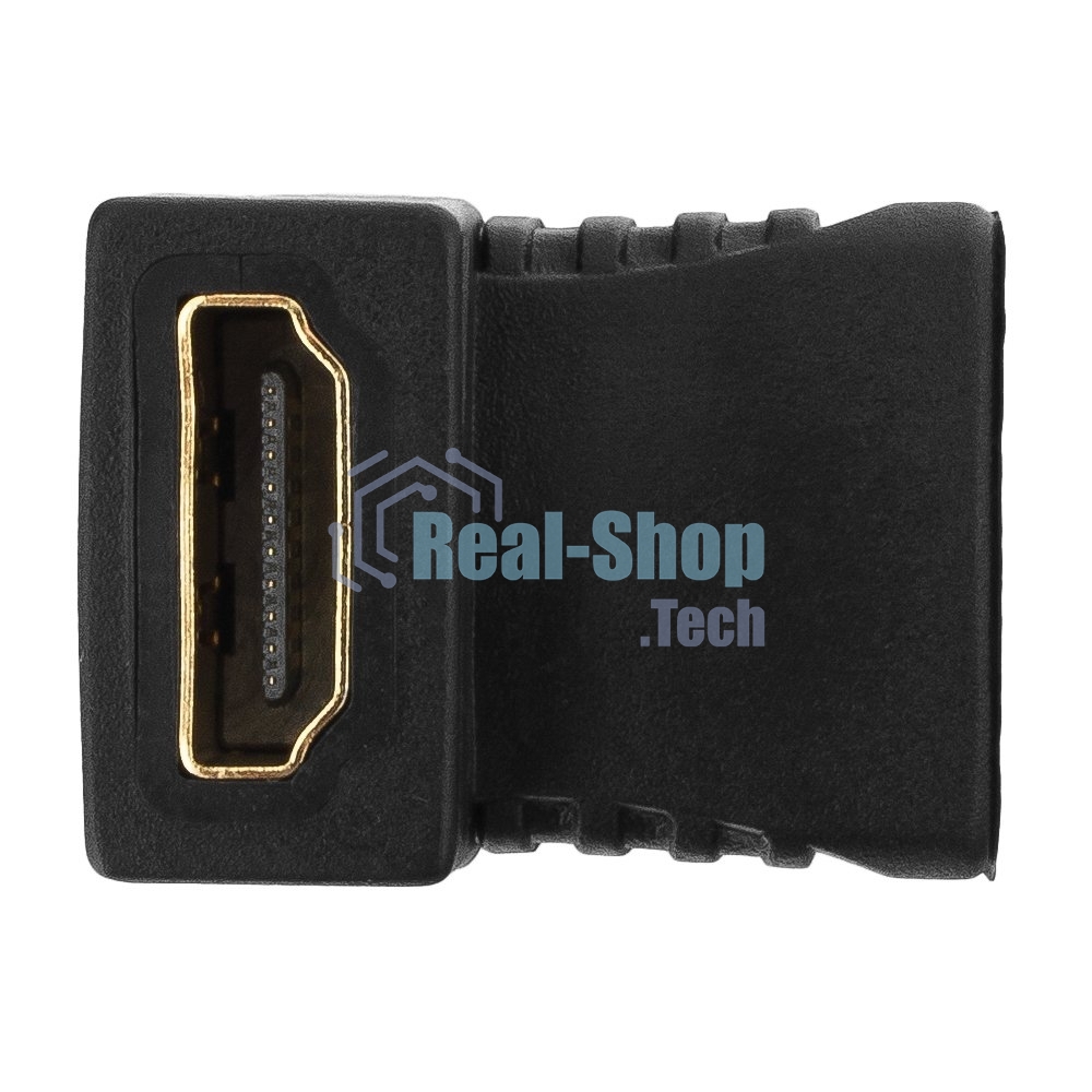 Переходник Gembird Переходник HDMI-HDMI 19F/19F, угловой, золотые разъемы, пакет