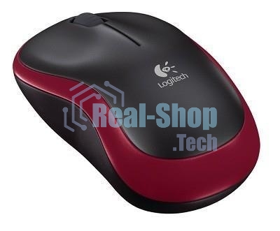 Мышь беспроводная Logitech M185, красный, 1000 dpi, радиоканал, USB, кнопки - 3