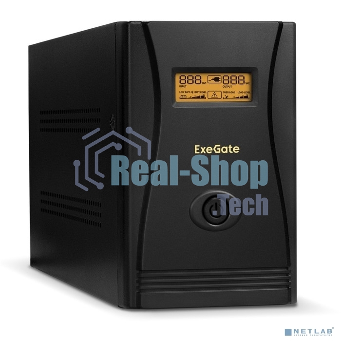 Источник бесперебойного питания ExeGate SpecialPro Smart LLB-1000.LCD.AVR.EURO.RJ 1000VA/650W, LCD, AVR, 4 евророзетки, RJ45/11, черный