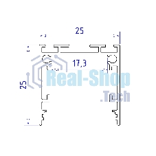 Алюминиевый профиль Ambrella light GP2500AL серебро 2000*25*25