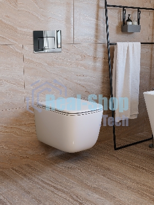Инсталляция с унитазом комплект BAU IDEAL 6 в 1: унитаз подвесной безободковый торнадо Bau Dream 51х35, быстросъемное сиденье микролифт, кнопка смыва BAU Lightхром