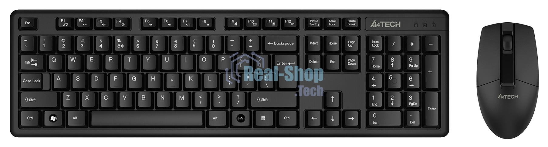 Комплект клавиатура+мышь A4Tech 3330N беспроводной, USB, 1200 DPI, чёрный