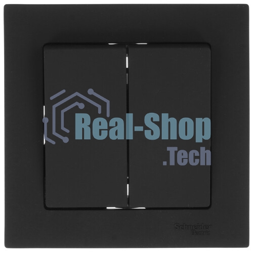 Выключатель 2-кл. СП AtlasDesign 10А IP20 (сх. 5) 10AX в сборе карбон SchE ATN001052