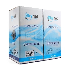 Кабель SkyNet Standart UTPнг-LSZH 4x2x0,48, низкое дымовыделение, нулевое содержание галогенов, медный, FLUKE TEST, кат.5e, однож., 305 м, box, оранжевый
