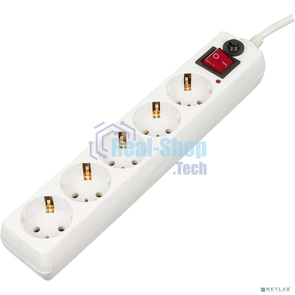 Сетевой фильтр Buro 500SH-5-W 5 м, 5 розеток, белый, коробка