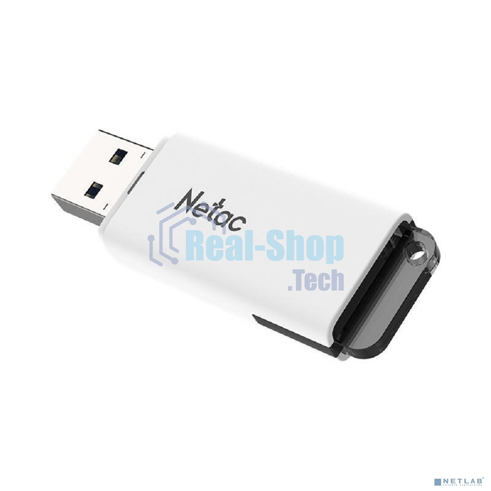 Флешка USB Netac U185 (NT03U185N-064G-32WH), 64Gb, USB 3.0, R/W 100/25, белый/серый