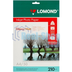 Фотобумага Lomond 0102021 A4/210г/м2/50л./белый глянцевое/матовое для струйной печати