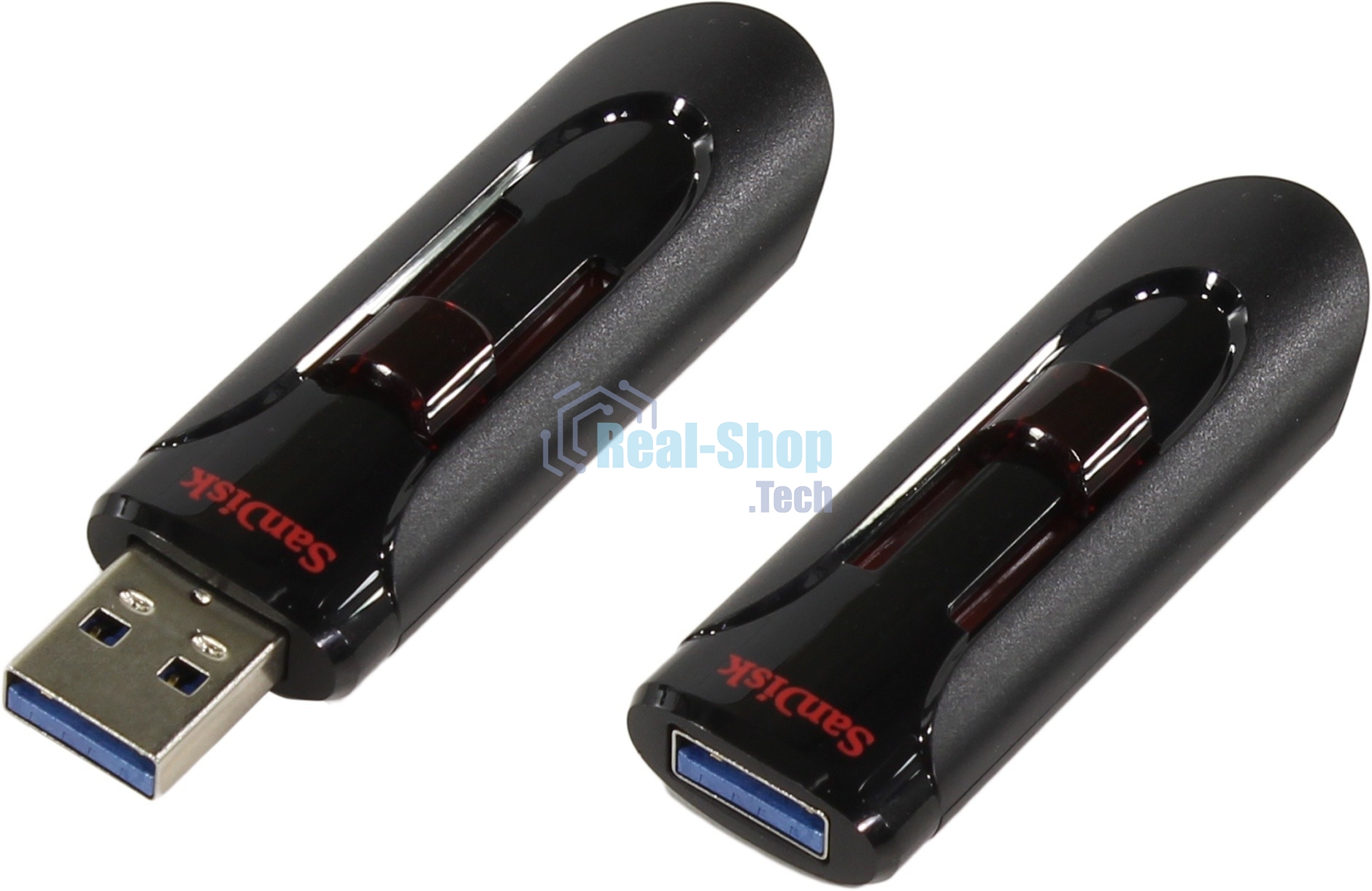 Флешка USB Sandisk CZ600 Cruzer Glide (SDCZ600-064G-G35), 64Gb, USB 3.0, R/W 10/20, черный