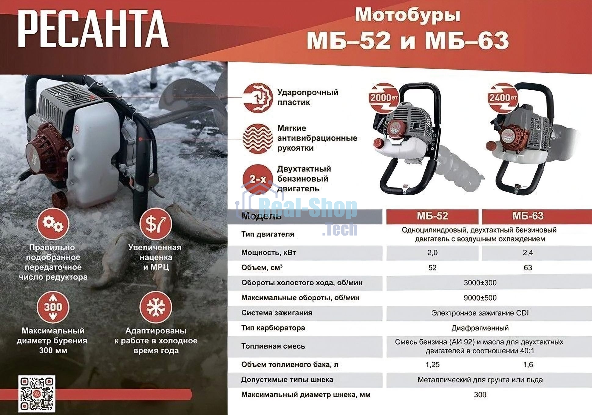 Мотобур Ресанта МБ-63