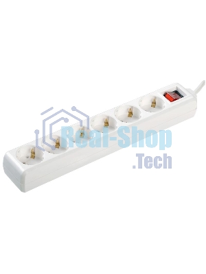 Удлинитель 6х5 м с заземл. 16А IP20 У06К с выкл. 2P+PE IEK WYP10-16-06-05-ZK-N