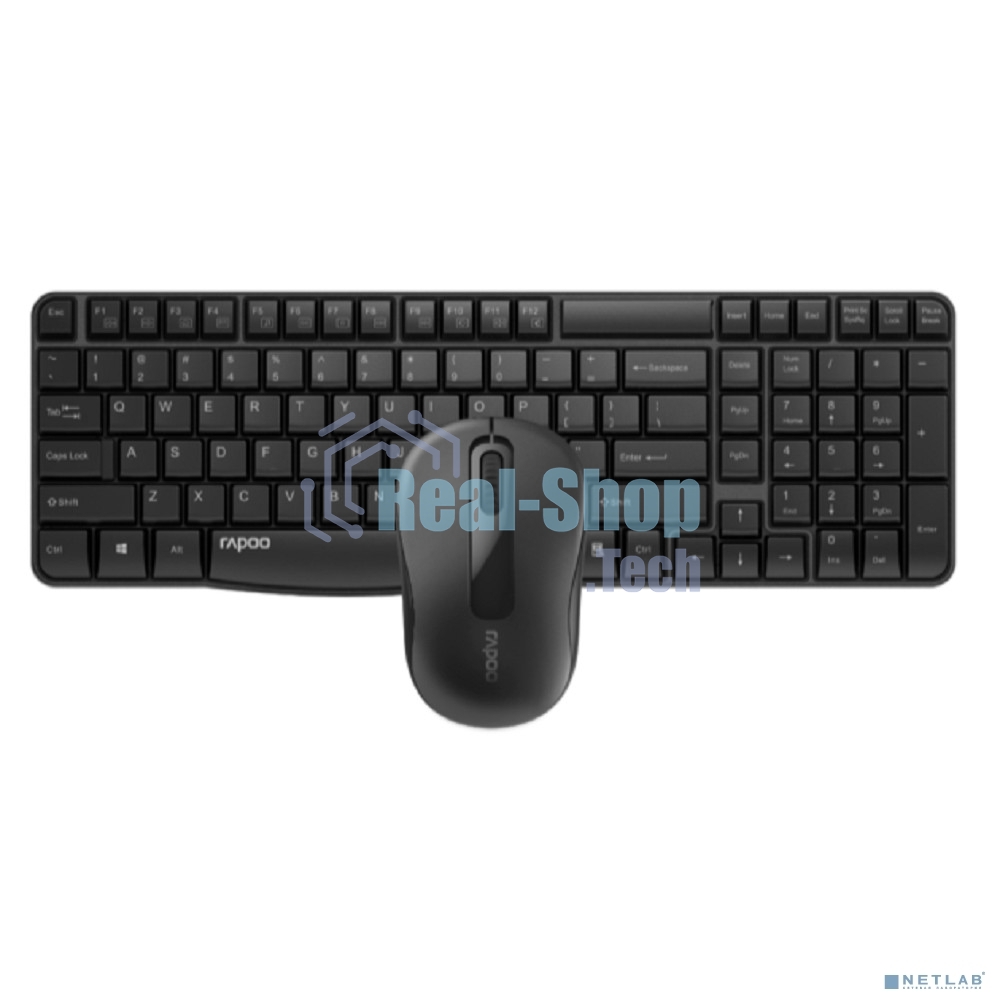 Комплект клавиатура+мышь Rapoo X1800S беспроводной, USB, 1000 DPI, чёрный
