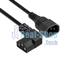 Кабель питания ExeGate Power EC-3P (C13 угловой->C14, VDE-250V-3*0.75мм2, медь, черный, 10A, 3м)