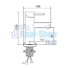 SUS124-001F Смеситель для умывальника, ø35