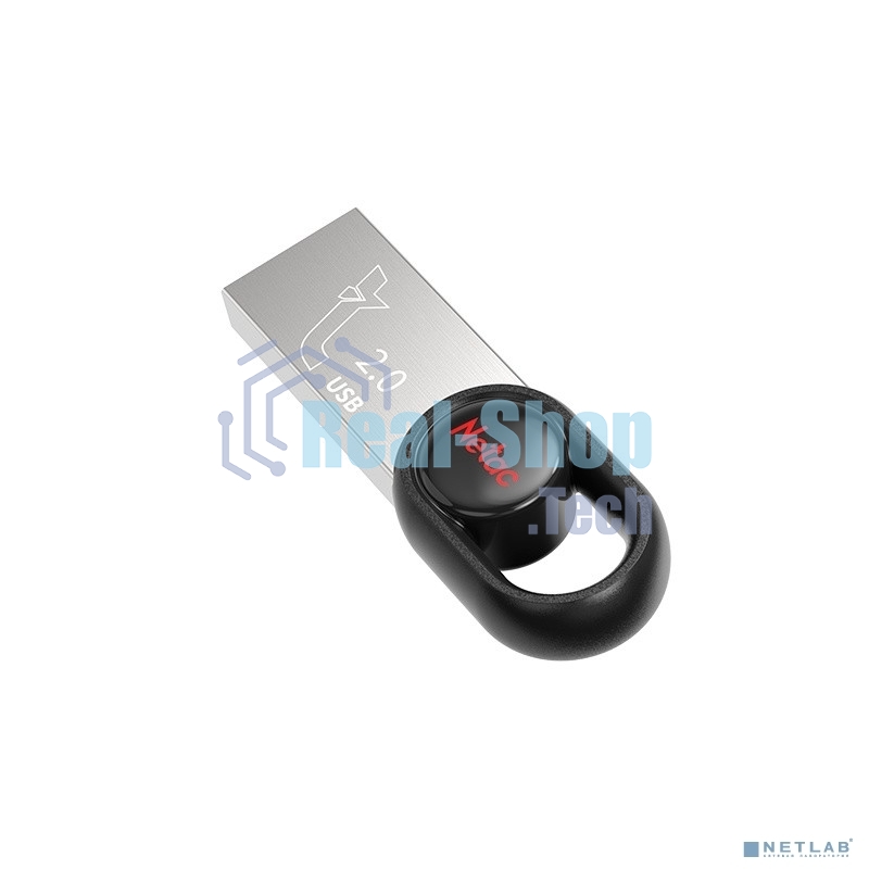Флешка USB Netac UM2 (NT03UM2N-064G-20BK), 64Gb, USB 2.0, R/W 100/40, серебристый/черный