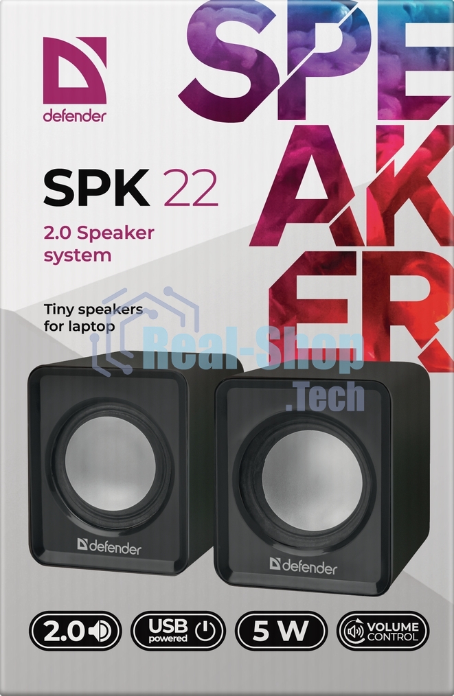 Акустическая система 2.0 Defender #1 SPK 22 черный, 5 Вт, питание от USB